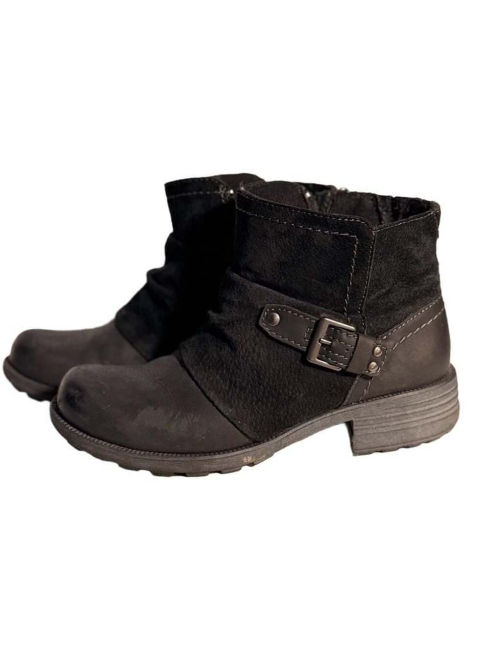 Earth Origins Prairie Phoenix Women's Black Suede and Synthetic Ankle Boots US 7